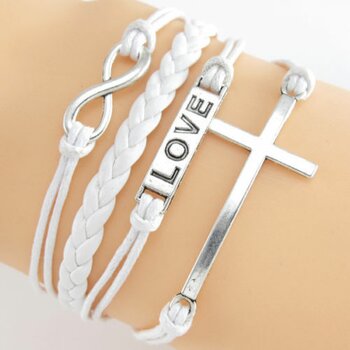 Armband Love Kreuz wei