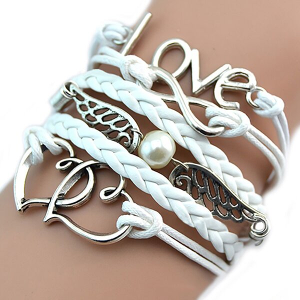 Armband Perlen Flgel & Love