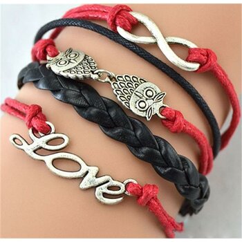 Armband Euly in Love rot schwarz