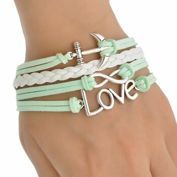 Armband Anker AHOI & LOVE mint & wei