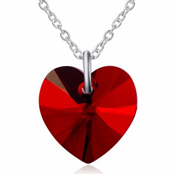 Anhnger Swarovski Elements Heart rot aus 925 Silber...