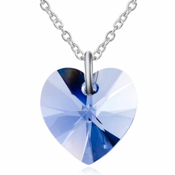 Anhnger Swarovski Elements Heart Magic blue aus 925 Silber inkl. Kette  im Etui