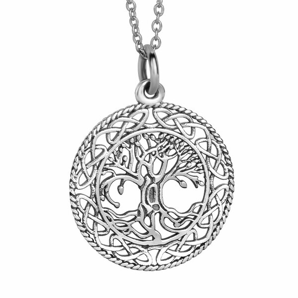 Anhnger Amulett Lebensbaum keltisch aus 925 Silber inkl. Gliederkette im Etui