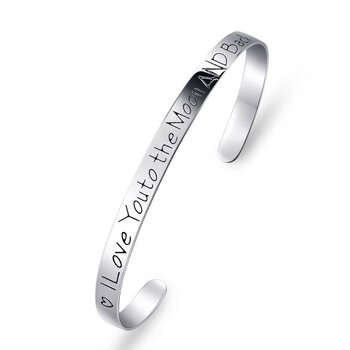 Armreif I Love You to the Moon AND Back aus  925 Silber...