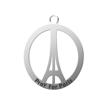 Anhnger Pray for Paris aus 925 Silber inkl. Kette im Etui