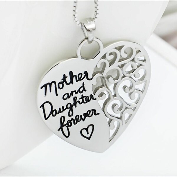 Anhnger Herz Amulett  Mother and Daughter forever  aus 925 Silber inkl. Kette im Etui