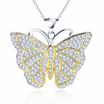 Anhnger Schmetterling Butterfly aus 925 Silber Zirkonien...