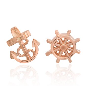 1 pair of ear studs anchor and steering wheel 925 silver...