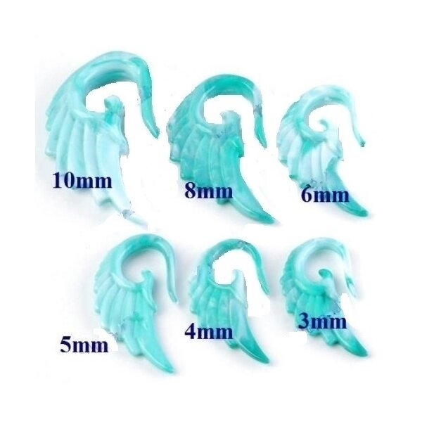 1 Expander / Flügel Resin türkis  im Organza Beutel