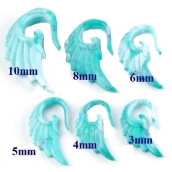 1 Expander / Flügel Resin türkis im Organza Beutel
