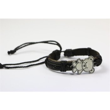 ECHT Leder Armband TEDDY braun im Organza Beutel