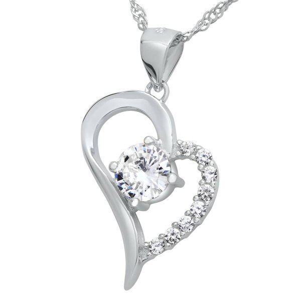 Silver Pendant Mystic Heart Zirconia 925 Silver