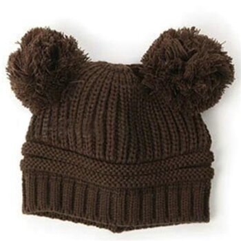 Strick Kinder Mütze / Beanie TEDDY Schoko Braun