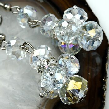 1 Paar DIVA Ohr Hänger Glitzer Perlen im  Organza Beutel