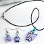 Schmuck Set Lampwork Glas Anhänger inkl. Kette & Ohr Hänger EULE