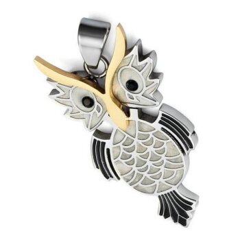 Anhänger EULE silber gold 316 L EDELSTAHL inkl. Kette...