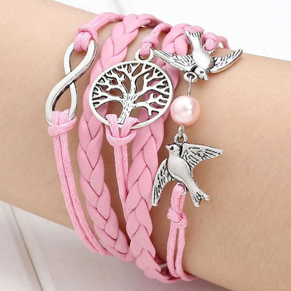 Armband Lebensbaum rosa