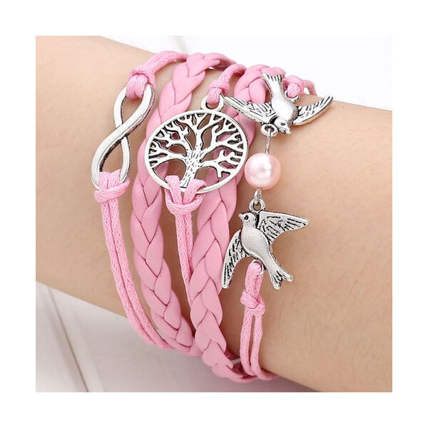 Armband Lebensbaum rosa