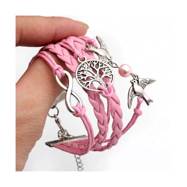 Armband Lebensbaum rosa