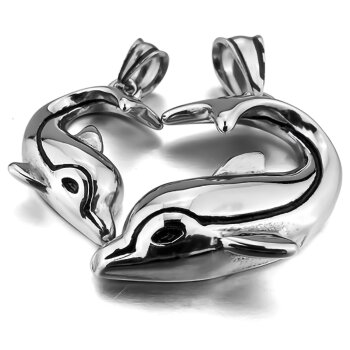 Partnerketten Delphin Herz 316 L Edelstahl inkl. Ketten...