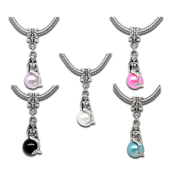 Dangle Bead Meerjungfrau mit Perle Tibet Silber - freie...