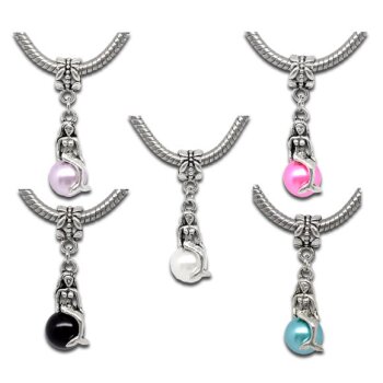 Dangle Bead Meerjungfrau mit Perle Tibet Silber - freie...