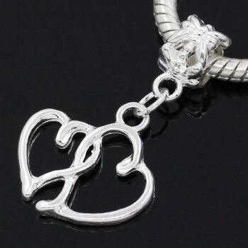 Dangle Bead verschlungene Herzen
