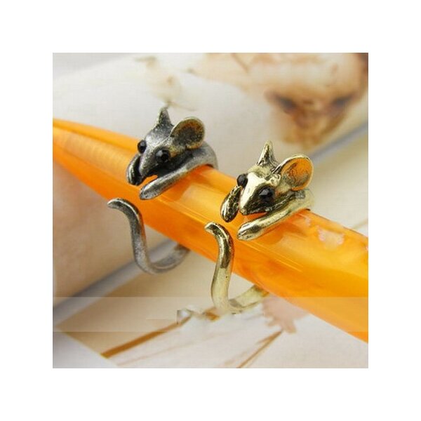 MAUS Ring antik silber & antik gold