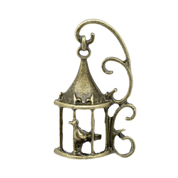 Anhänger Vogelkäfig BAROCK  antik gold