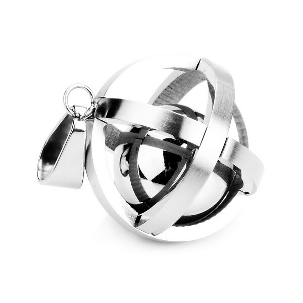Anhänger GLOBE  316 L  Edelstahl inkl. Kette  im Schmuck Etui