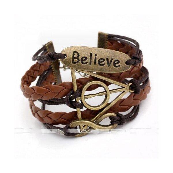 Armband BELIEVE caramel braun