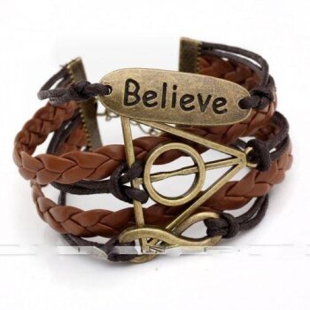 Armband BELIEVE caramel braun