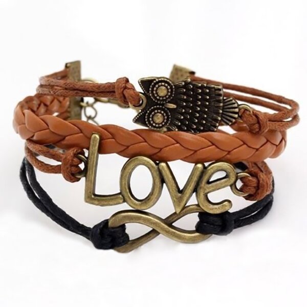 Armband Euly LOVE schwarz braun