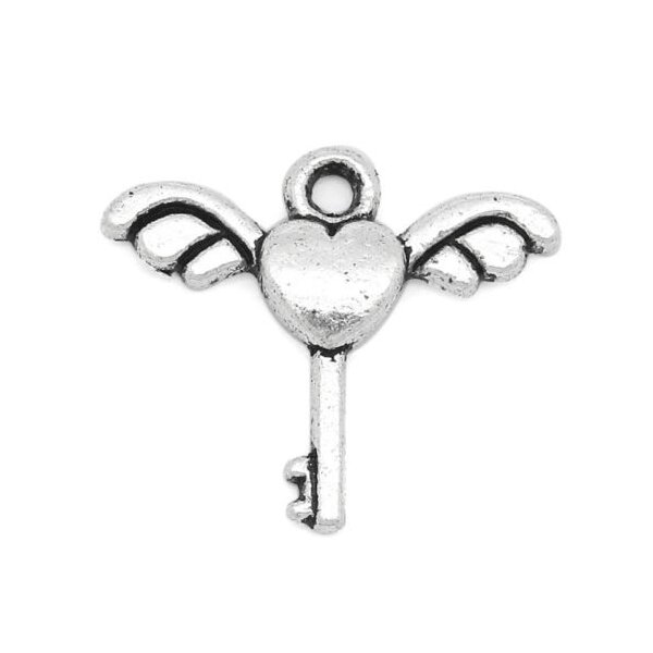 Charm Herz Schlssel Charm  Tibet Silber