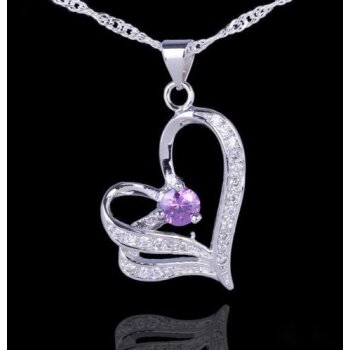 Silber Anhnger Mystic Heart Amethyst aus 925 Silber OHNE...