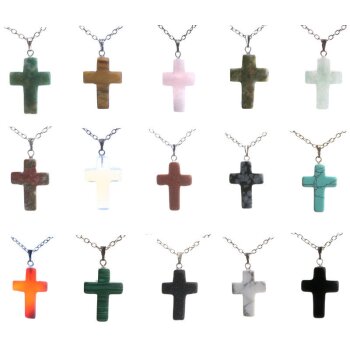 Charm / Anhänger Kreuz Heilstein freie Farbwahl