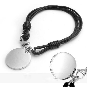 Lederarmband Edelstahl Gravur möglich