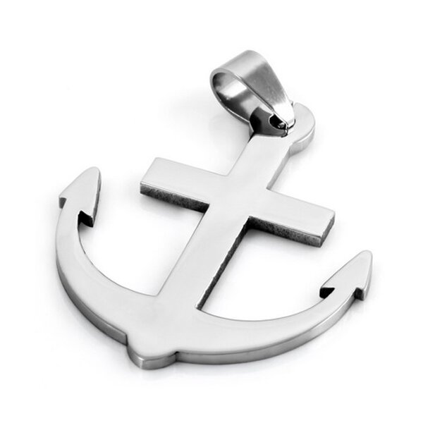 Anker  Anhänger  316 L   EDELSTAHL inkl. Kette im Etui - Gravur Option