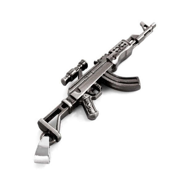 Gewehr Anhänger  AK47S  316 L   EDELSTAH L inkl. Kette im Etui