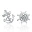 1 pair of ear studs anchor and steering wheel 925 silver