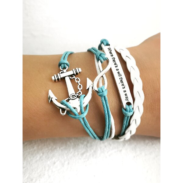 Armband AHOI trkis & wei