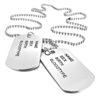 Anhnger   DOG TAG   Edelstahl inkl. Kette  im  Etui