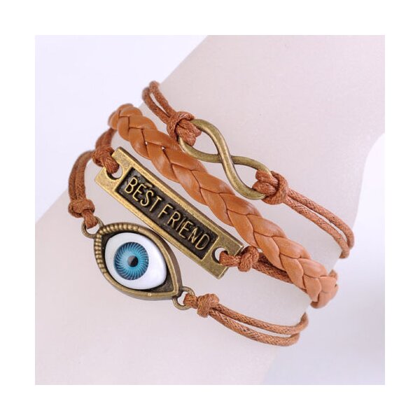 Armband Best Friend & Auge caramel braun