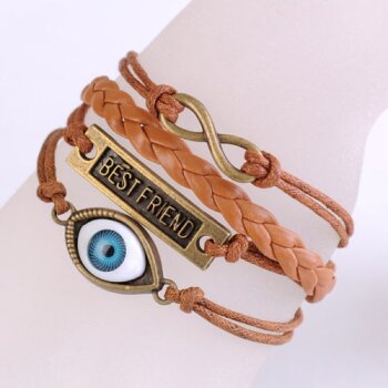 Armband Best Friend & Auge caramel braun