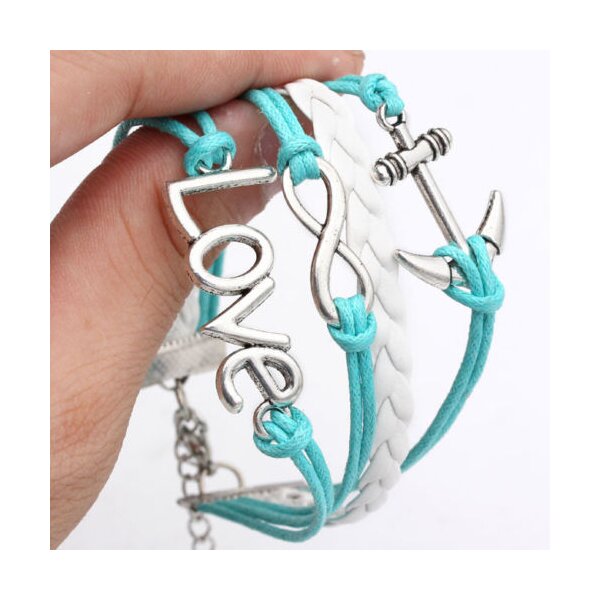 Armband Anker AHOI & LOVE türkis & weiß
