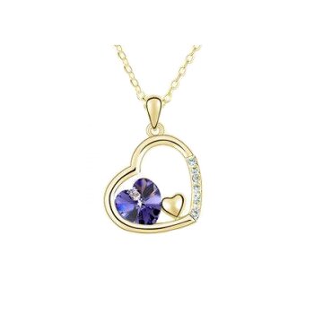 HERZ ANHÄNGER Swarovski Elements violett vergoldet inkl...
