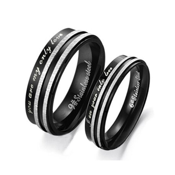 Ehering/ Partner Ring Unisex ONLY LOVE   Edelstahl schwarz   im Etui verschiedene Gren