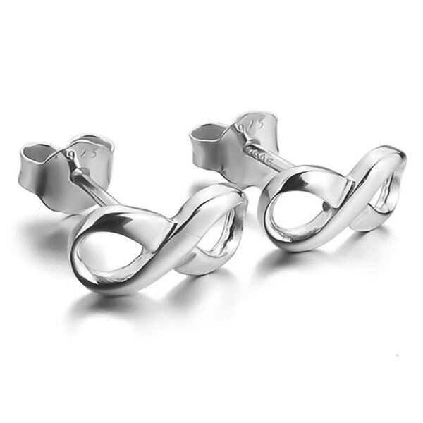 1 Paar Ohr Stecker Infinity 925 Silber im Etui