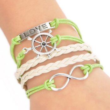 Armband Steuerrad MARINA LOVE kiwi im Organza Beutel