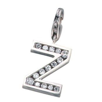 Buchstaben Charm Z 925 Silber mit Zirkonia im Etui